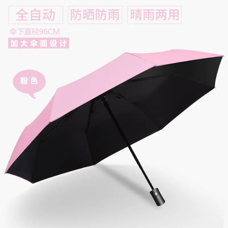 Black Full-Automatic Wind-Resistant Umbrella for Men Women - Image 15