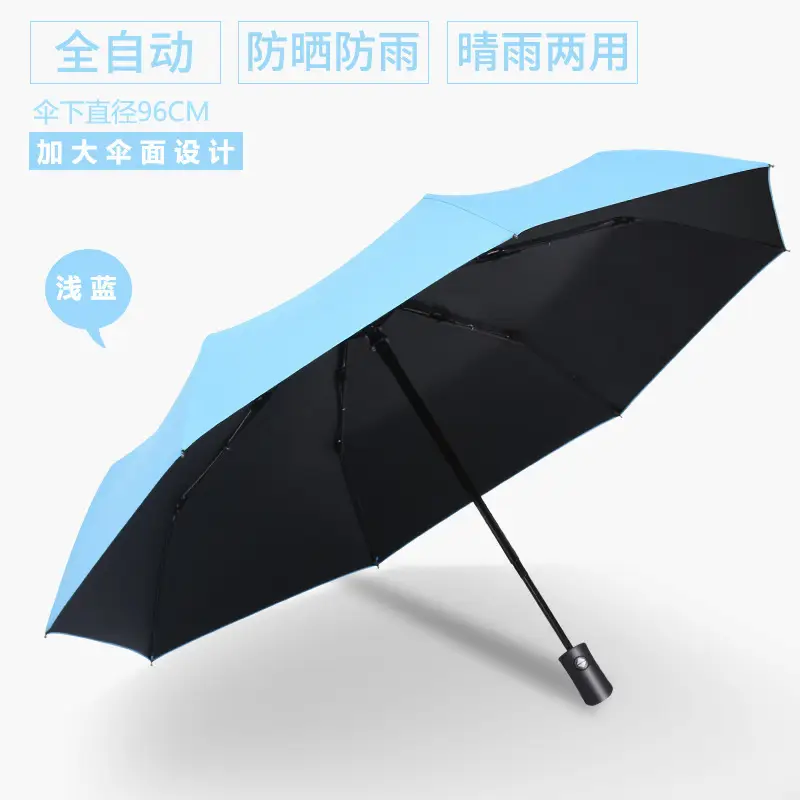 Black Full-Automatic Wind-Resistant Umbrella for Men Women - Image 16