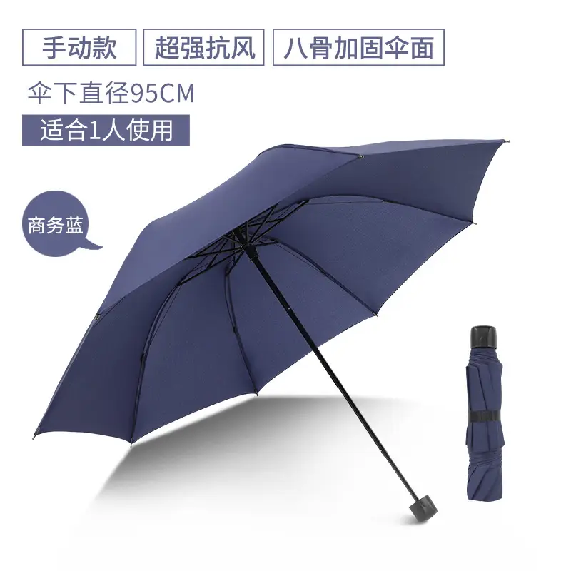 Black Full-Automatic Wind-Resistant Umbrella for Men Women - Image 2