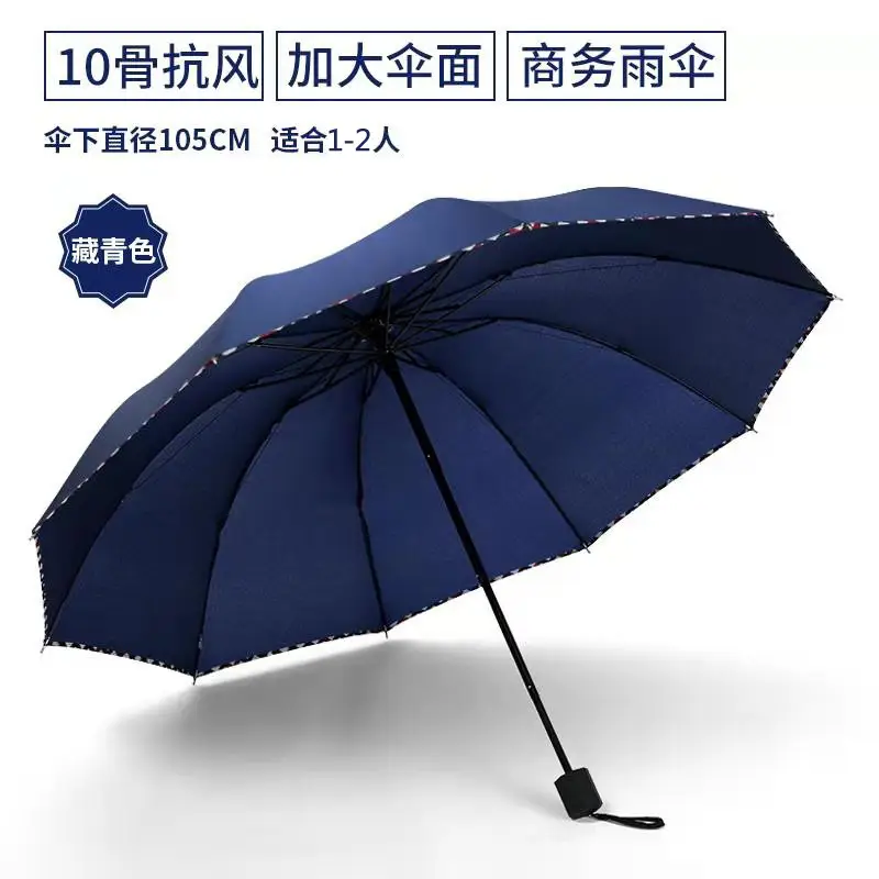 Black Full-Automatic Wind-Resistant Umbrella for Men Women - Image 4