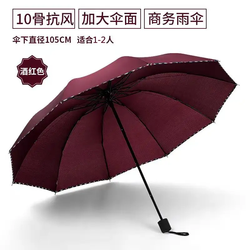 Black Full-Automatic Wind-Resistant Umbrella for Men Women - Image 5
