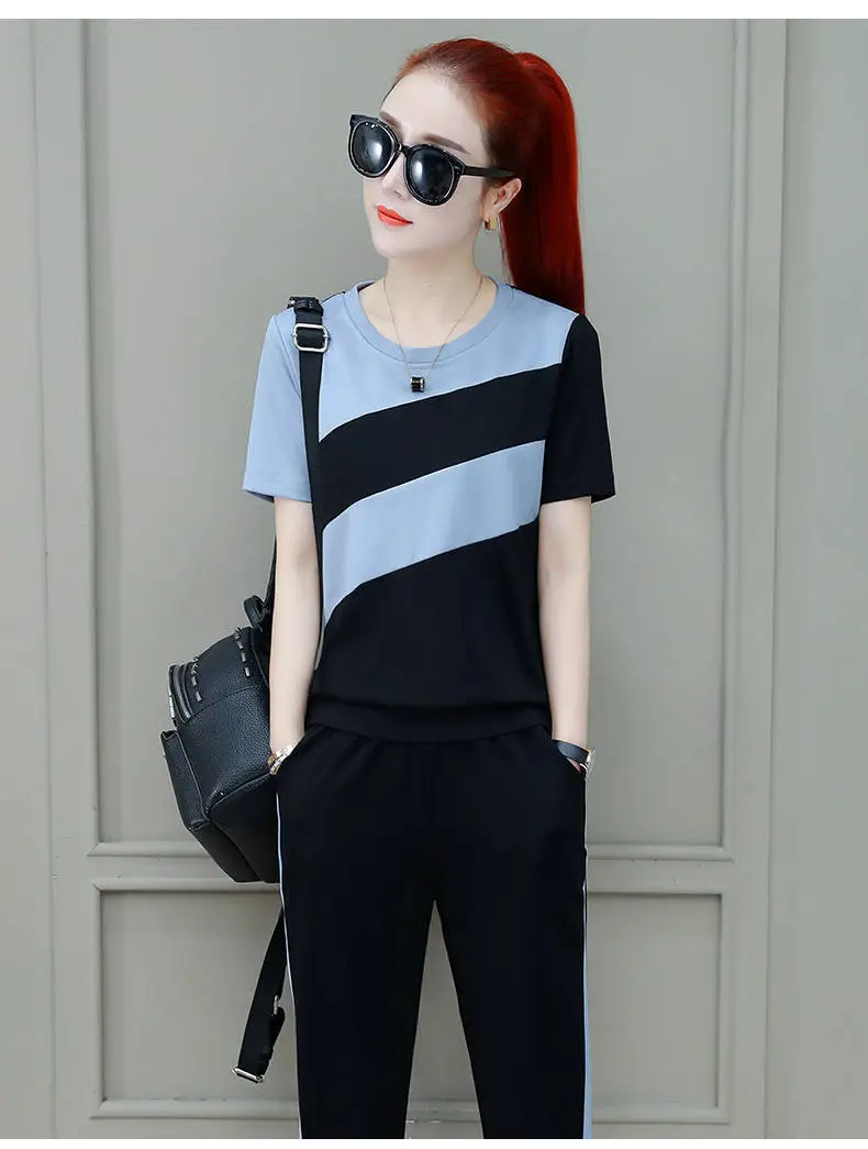 Women Korean Style Sports Suit Summer Loose Large — feature 12