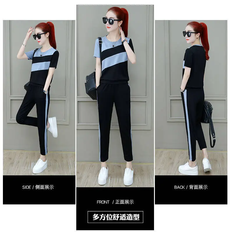 Women Korean Style Sports Suit Summer Loose Large — feature 13