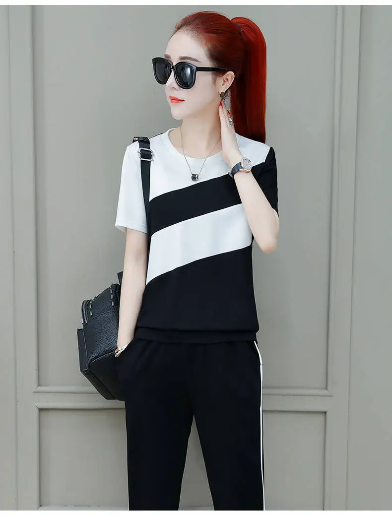 Women Korean Style Sports Suit Summer Loose Large — feature 15
