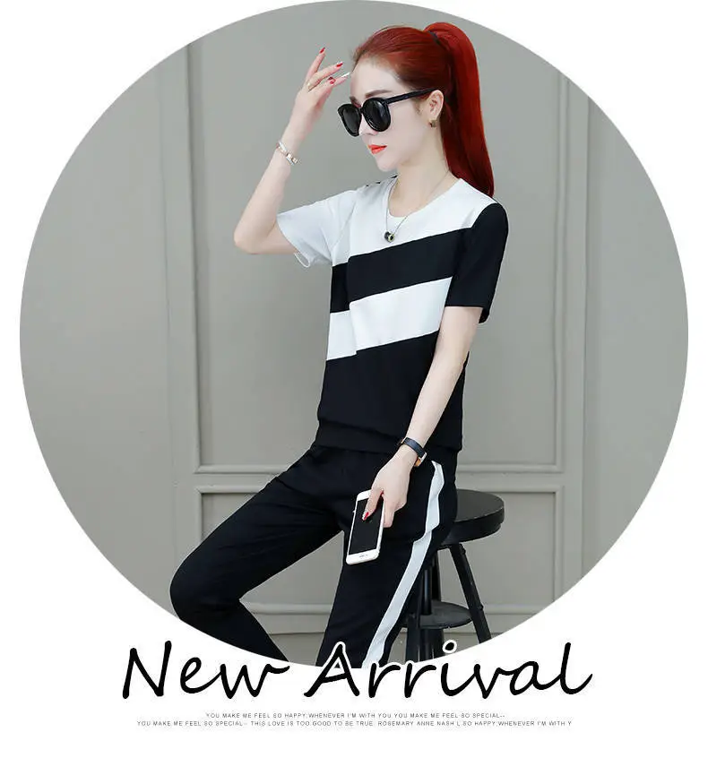 Women Korean Style Sports Suit Summer Loose Large — feature 16