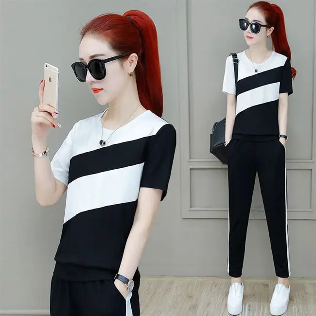 Women Korean Style Sports Suit Summer Loose Large — feature 21