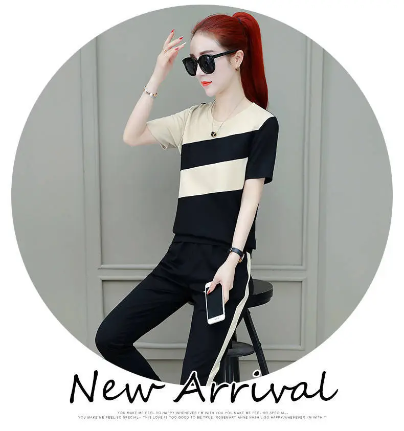 Women Korean Style Sports Suit Summer Loose Large — feature 9