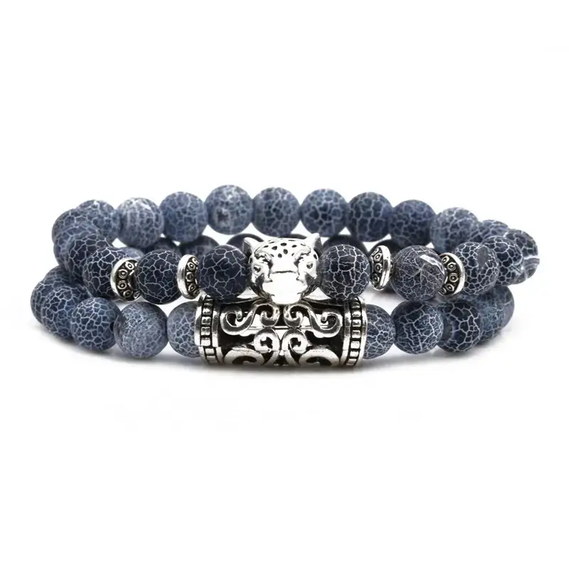 Blue Beaded Bracelet with Owl & Buddha Design - Image 6