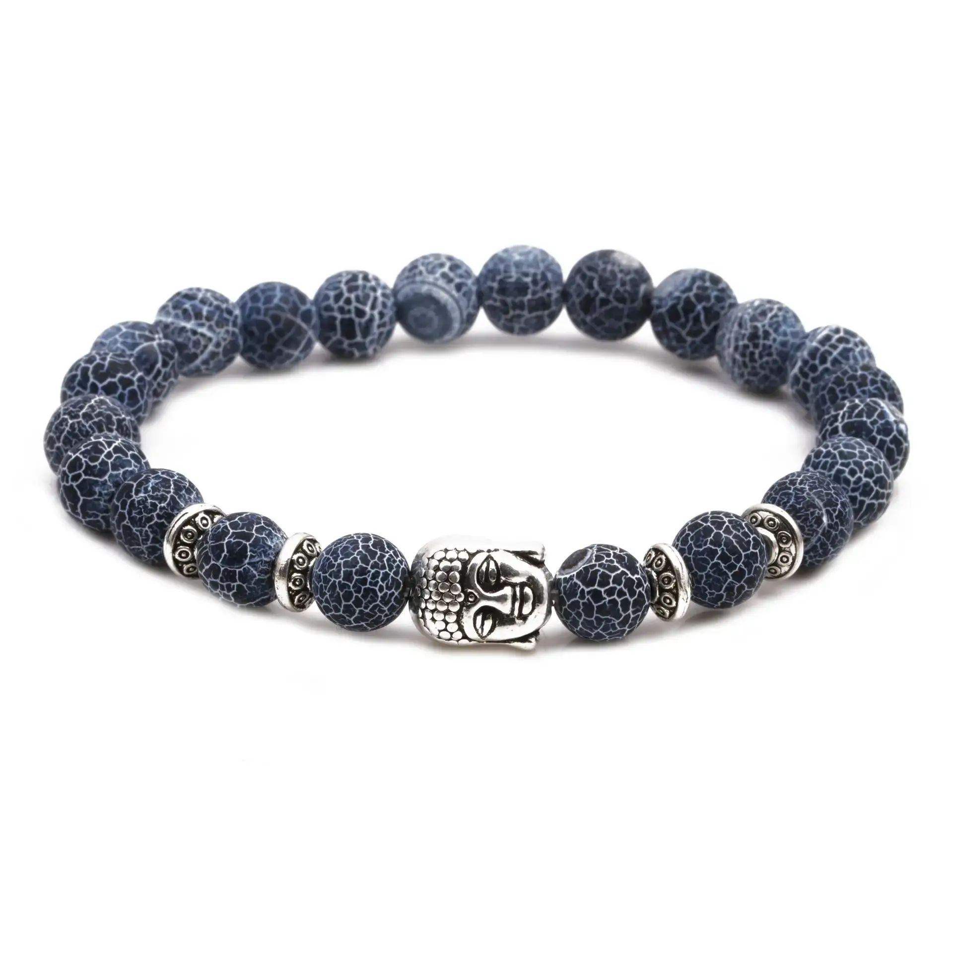 Blue Beaded Bracelet with Owl & Buddha Design - Image 11