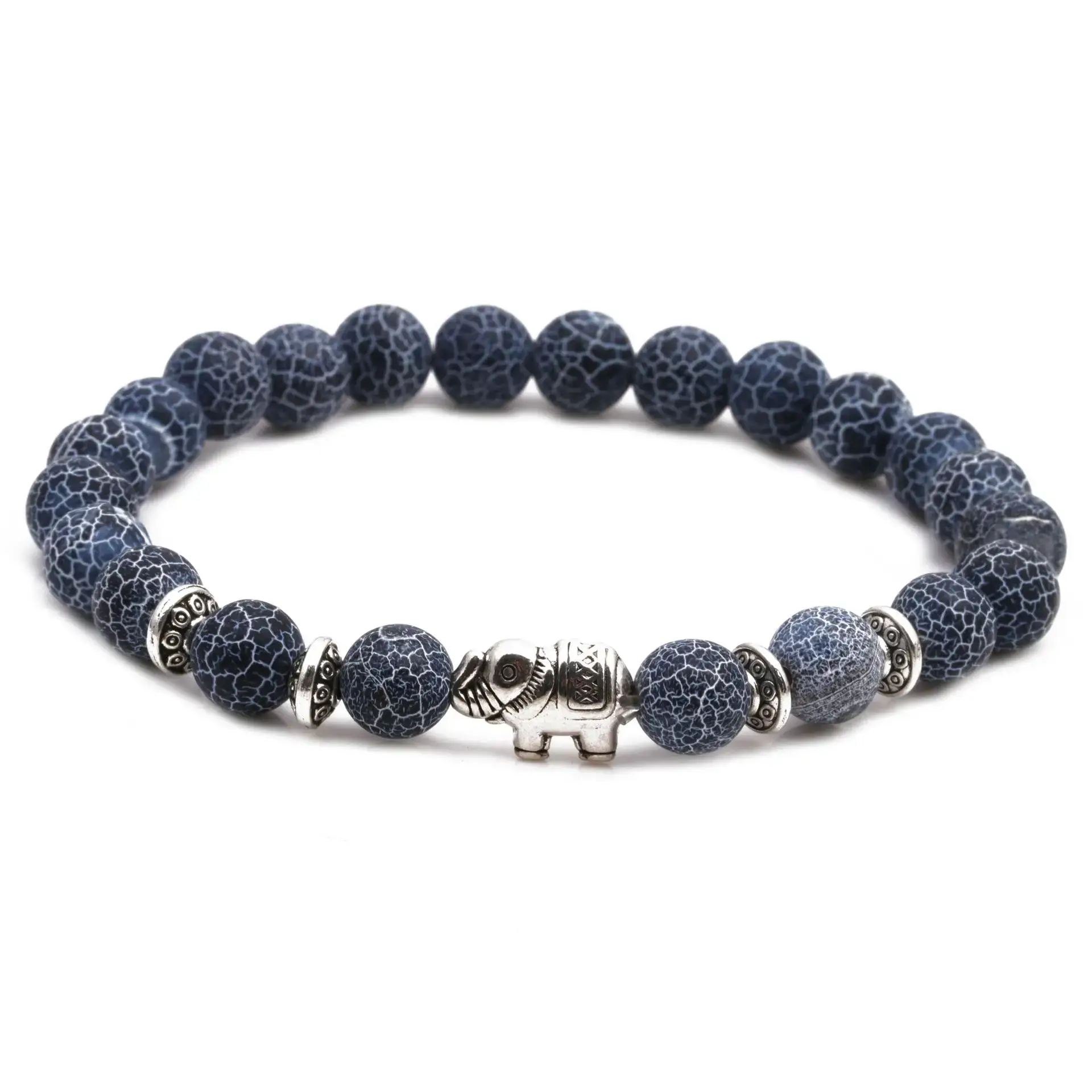 Blue Beaded Bracelet with Owl & Buddha Design - Image 13