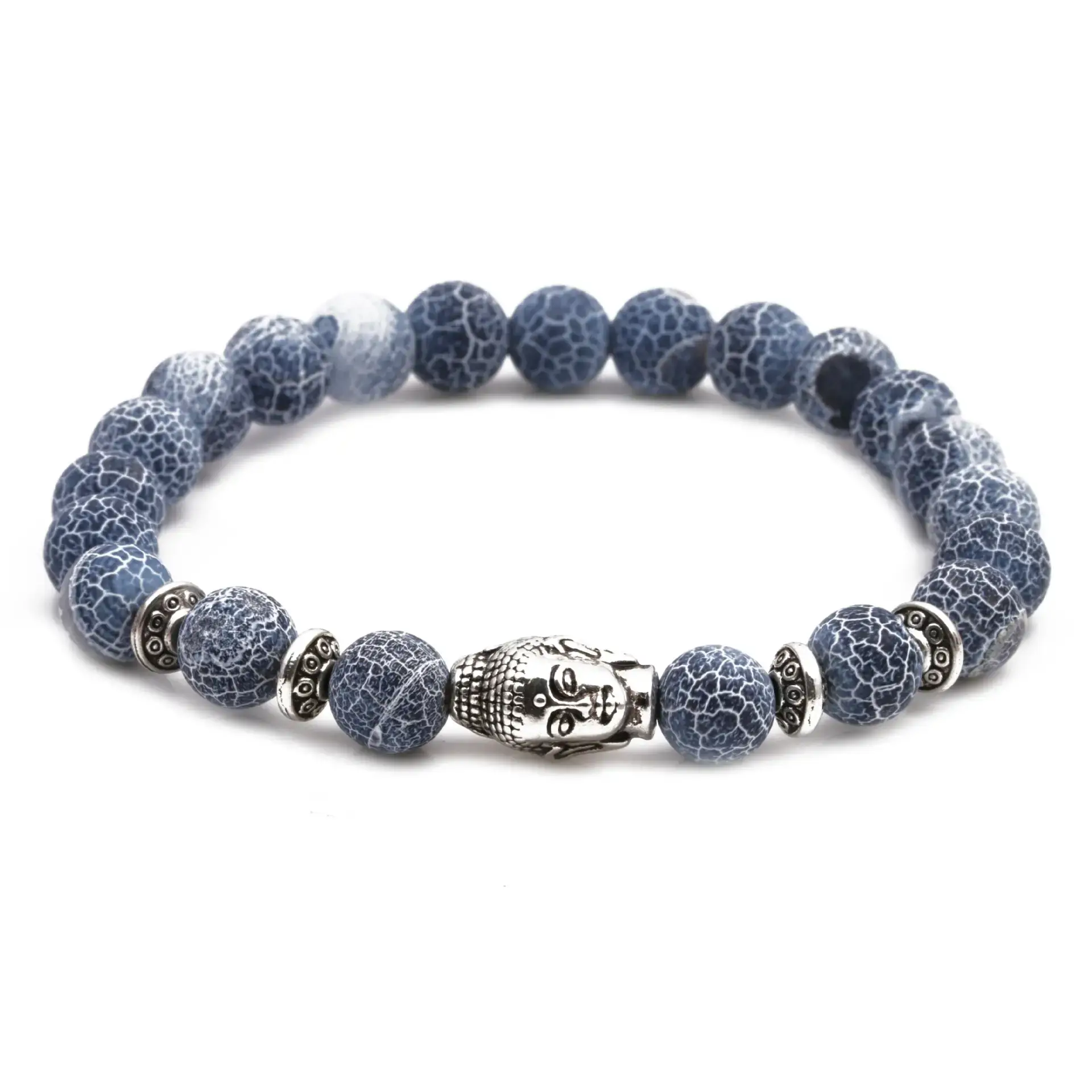 Blue Beaded Bracelet with Owl & Buddha Design - Image 18