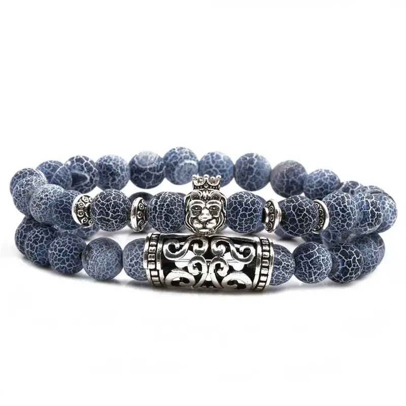 Blue Beaded Bracelet with Owl & Buddha Design - Image 4