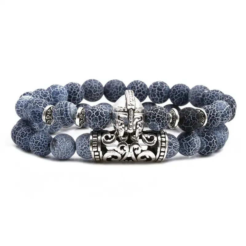 Blue Beaded Bracelet with Owl & Buddha Design - Image 5