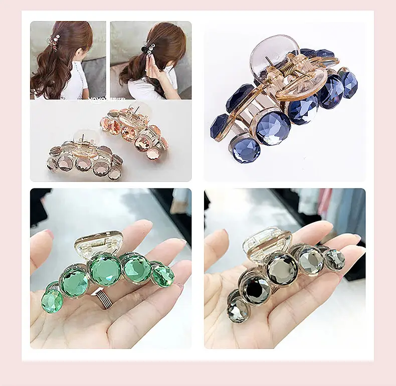 Korean Style Crystal Hair Clip for Girls Medium Large Size — feature 10