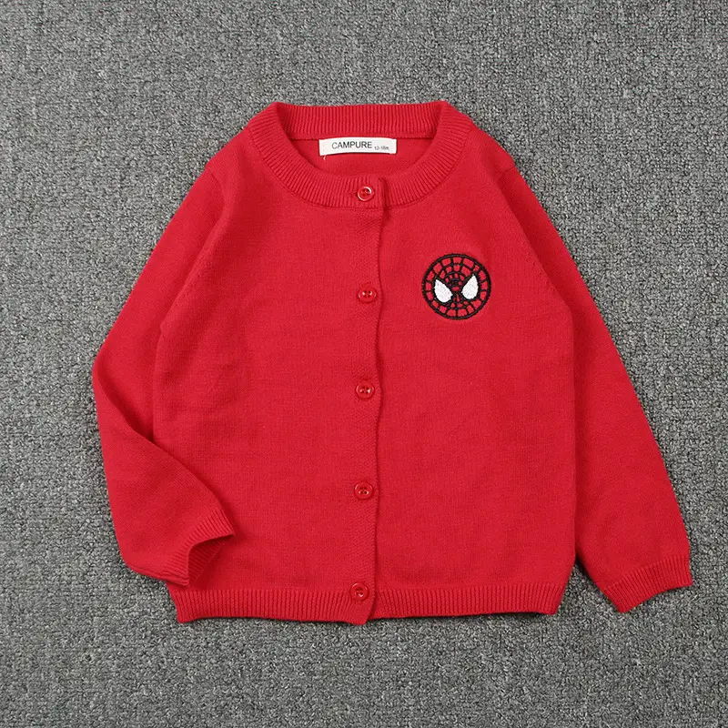 White Marvel Embroidered Cotton Cardigan for Boys - Image 9