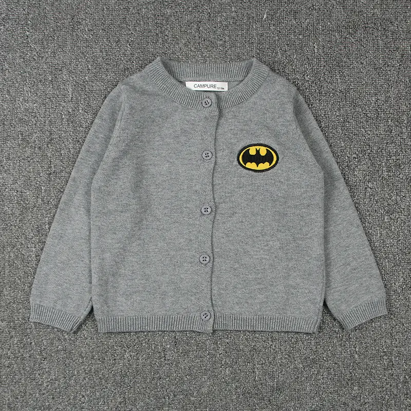 White Marvel Embroidered Cotton Cardigan for Boys - Image 3