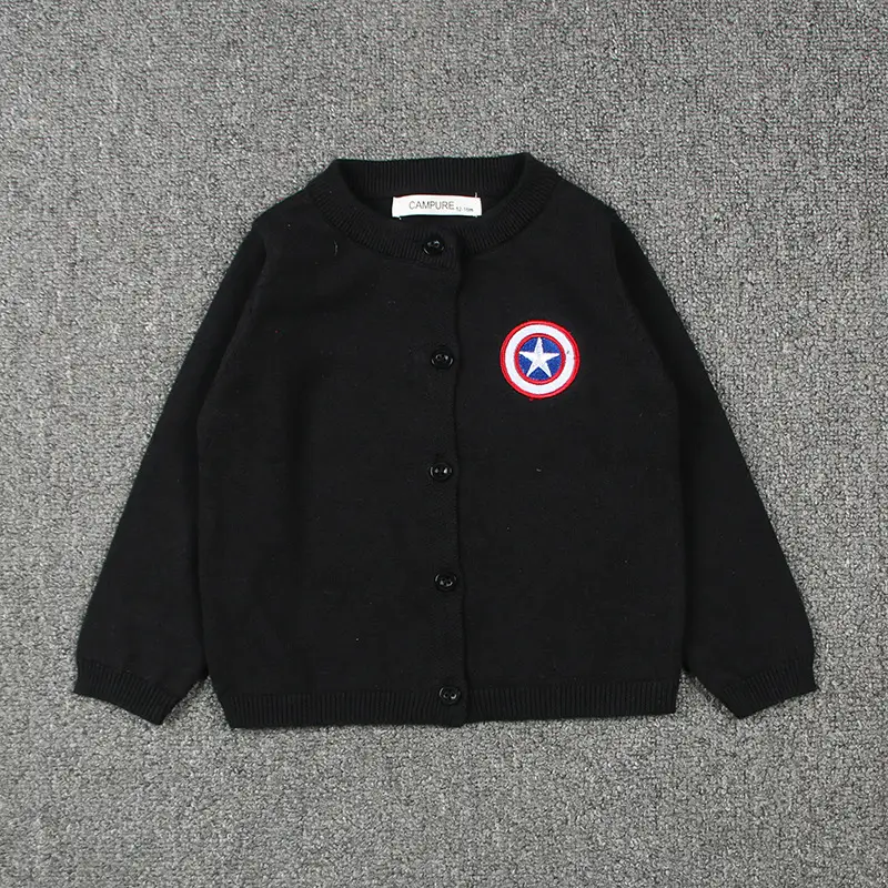 White Marvel Embroidered Cotton Cardigan for Boys - Image 4