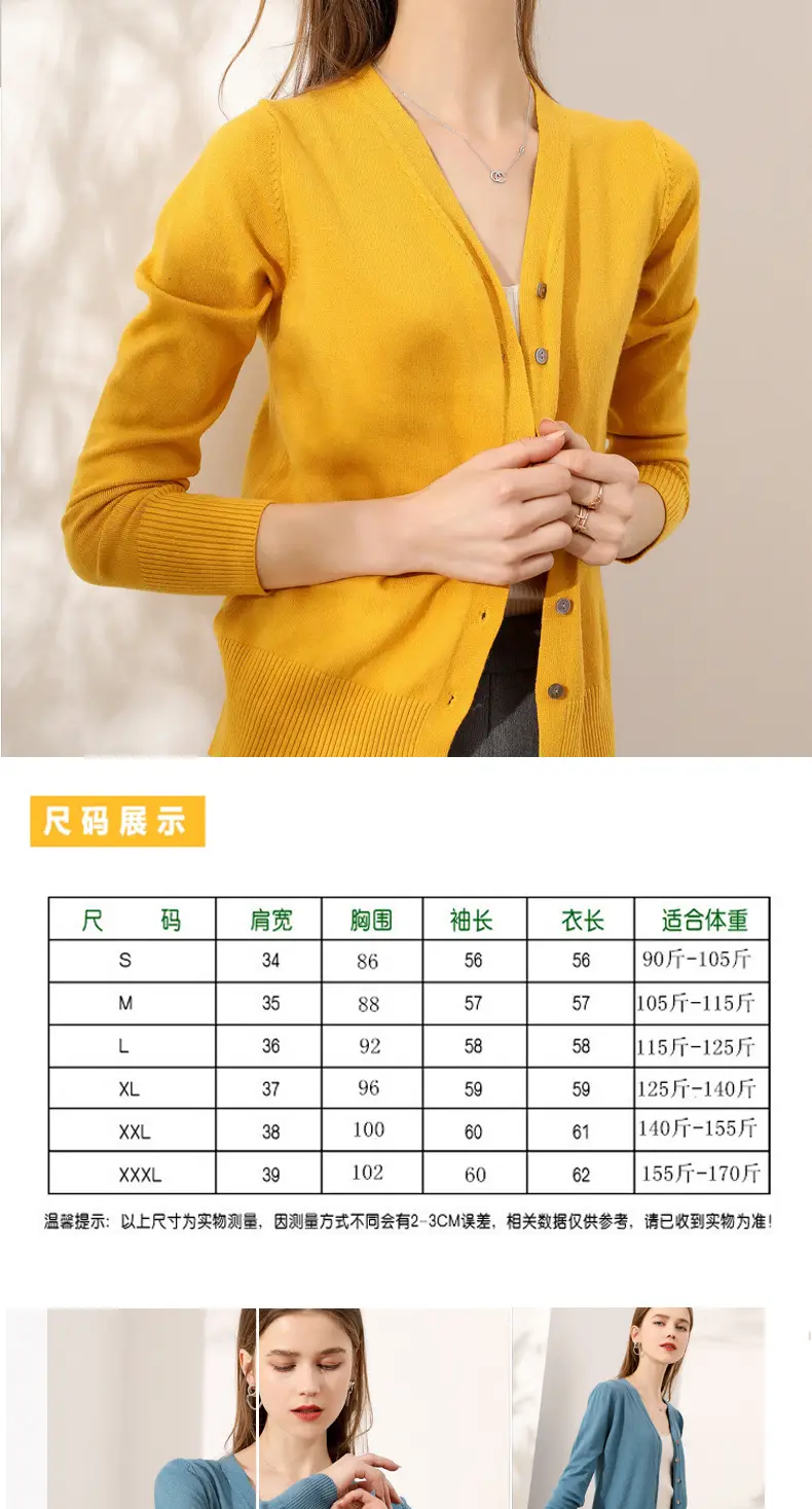 Women's Grey Knitted V-Neck Cardigan Coat — feature 3