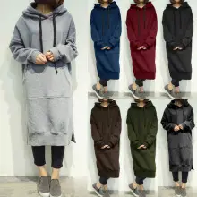 Long Sleeve Hoodie Sweatshirt Women Large Gray — feature 4