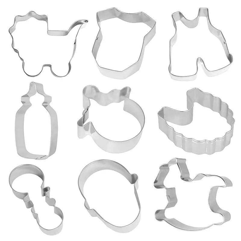 9-Piece Stainless Steel Baby Cake Cutting Molds