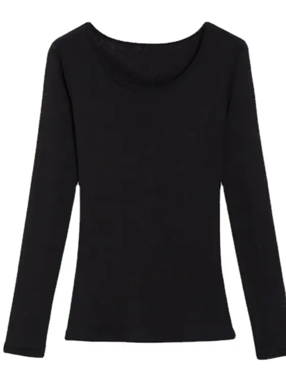 Elegant Women's White Long Sleeve T-Shirt with Glitter Silk Detail - Image 10