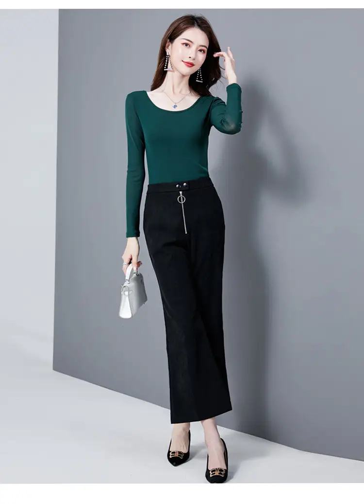 Elegant Women's White Long Sleeve T-Shirt with Glitter Silk Detail — feature 26