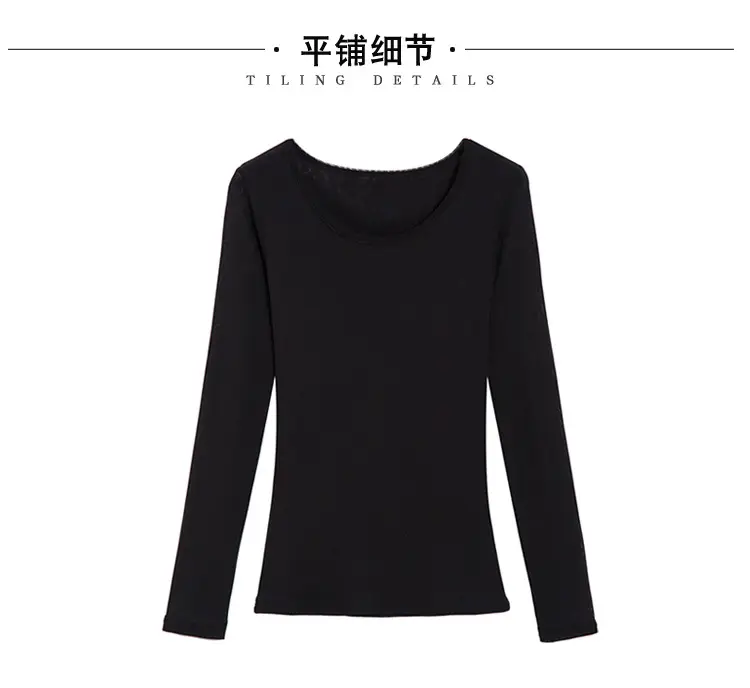 Elegant Women's White Long Sleeve T-Shirt with Glitter Silk Detail — feature 32
