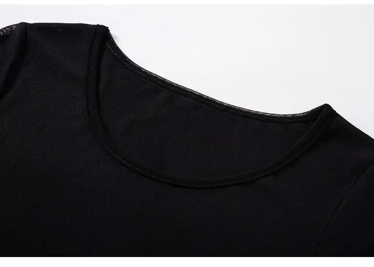 Elegant Women's White Long Sleeve T-Shirt with Glitter Silk Detail — feature 33