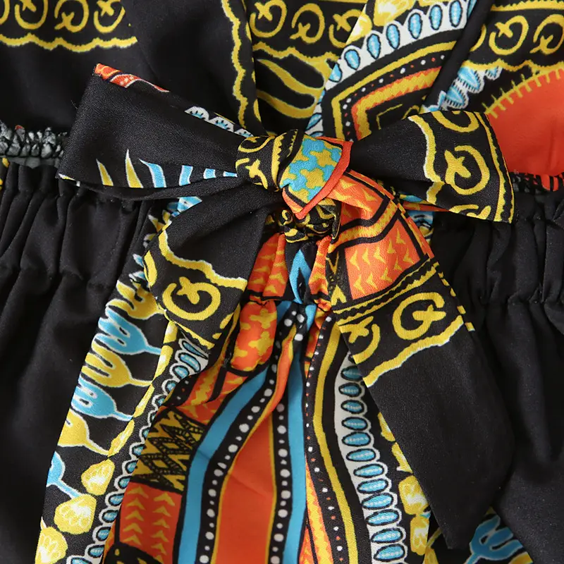 Girls African Print Sleeveless Dress Two Piece Set — feature 13