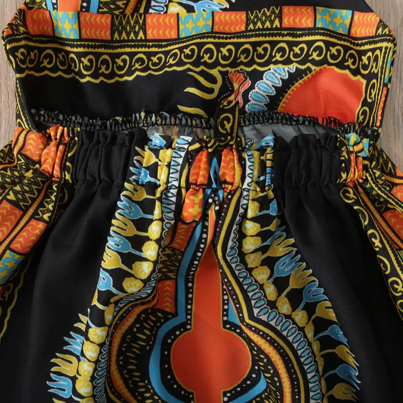 Girls African Print Sleeveless Dress Two Piece Set — feature 15