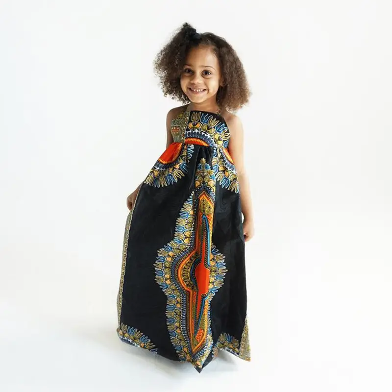 Girls African Print Sleeveless Dress Two Piece Set — feature 4