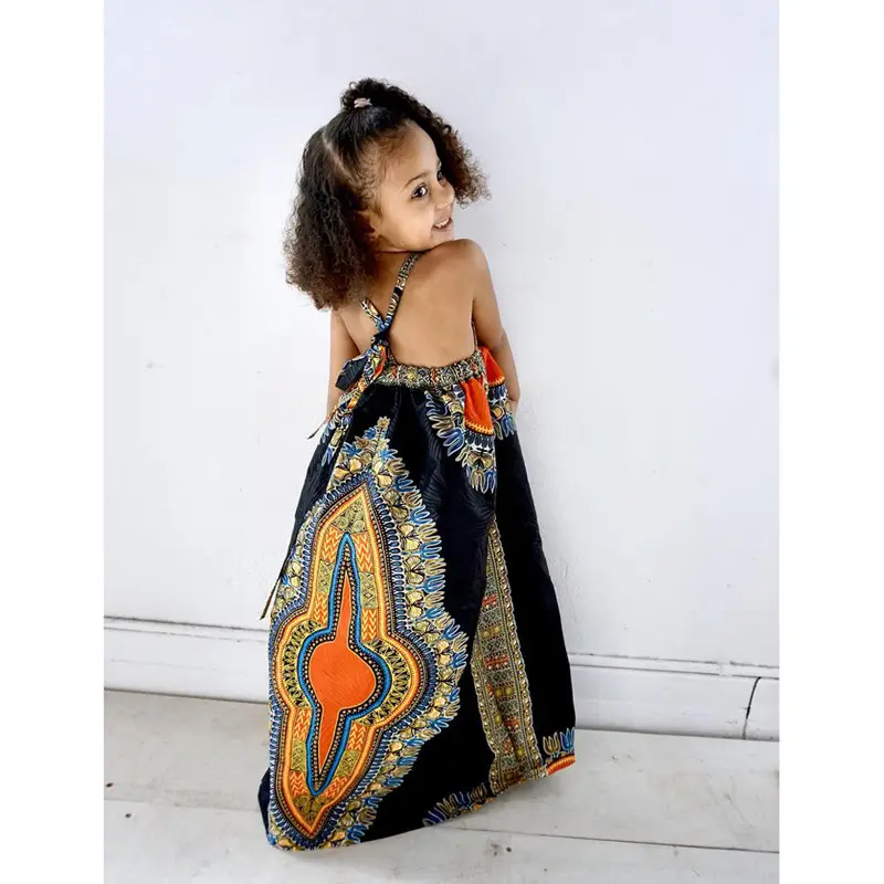 Girls African Print Sleeveless Dress Two Piece Set — feature 5