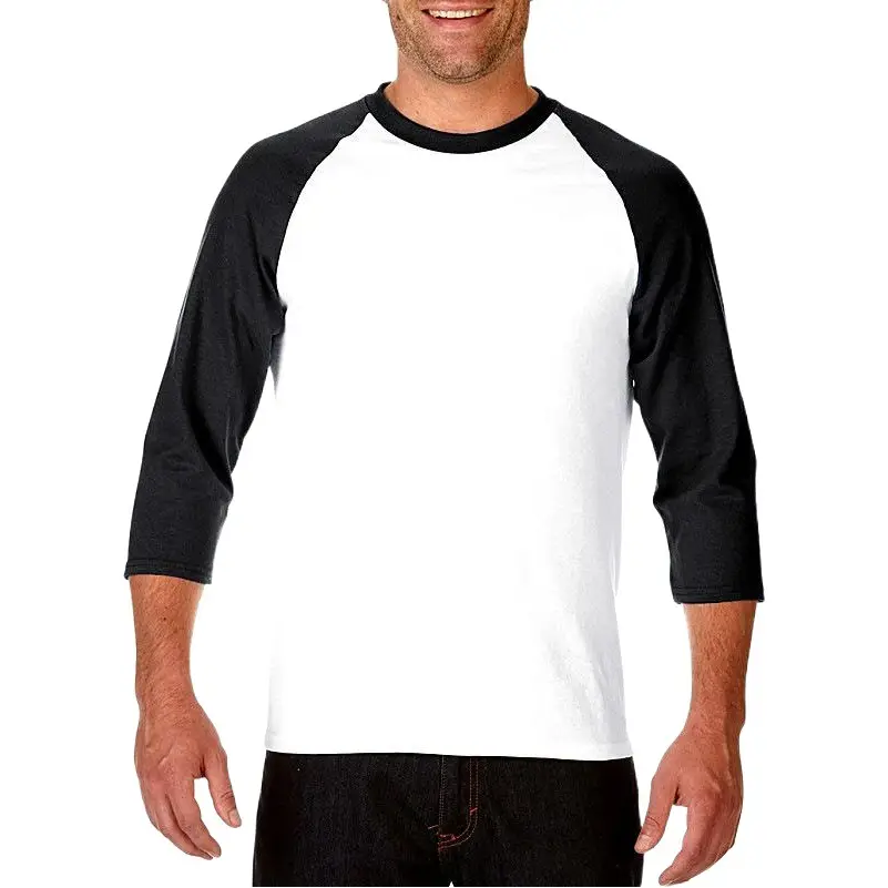 GILDAN Pure Cotton Men's Crewneck T-Shirt with Red Sleeve