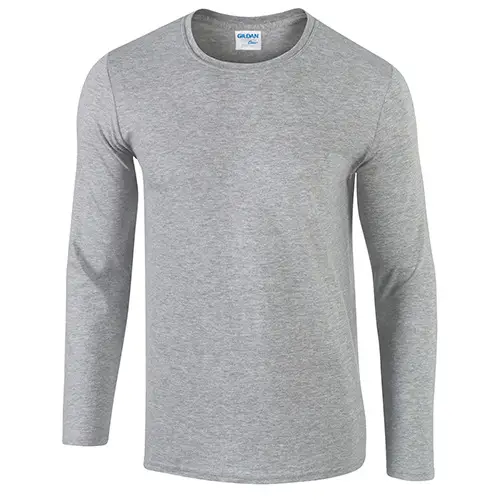 Men's Grey Long Sleeve Pure Cotton T-Shirt XS-2XL - Image 10