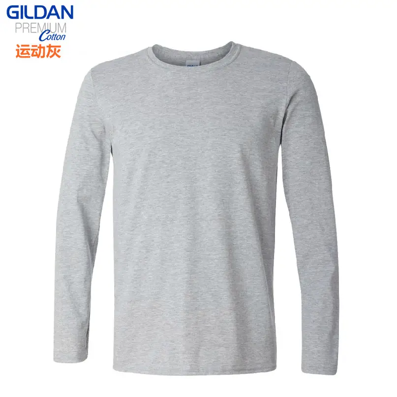 Men's Grey Long Sleeve Pure Cotton T-Shirt XS-2XL - Image 4