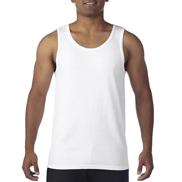 Men's Pure Cotton Sleeveless Vests White - Image 19