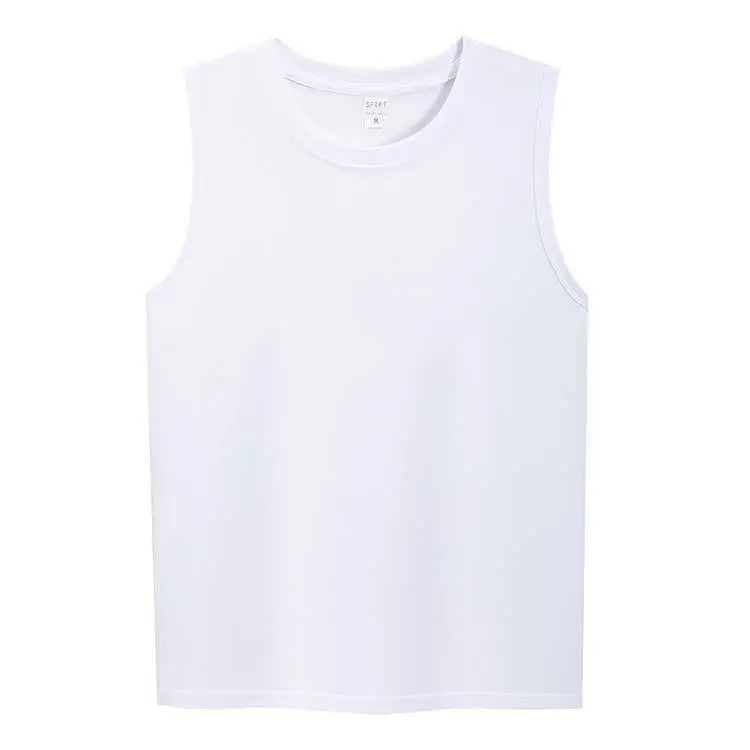 Men's Pure Cotton Sleeveless Vests White - Image 12