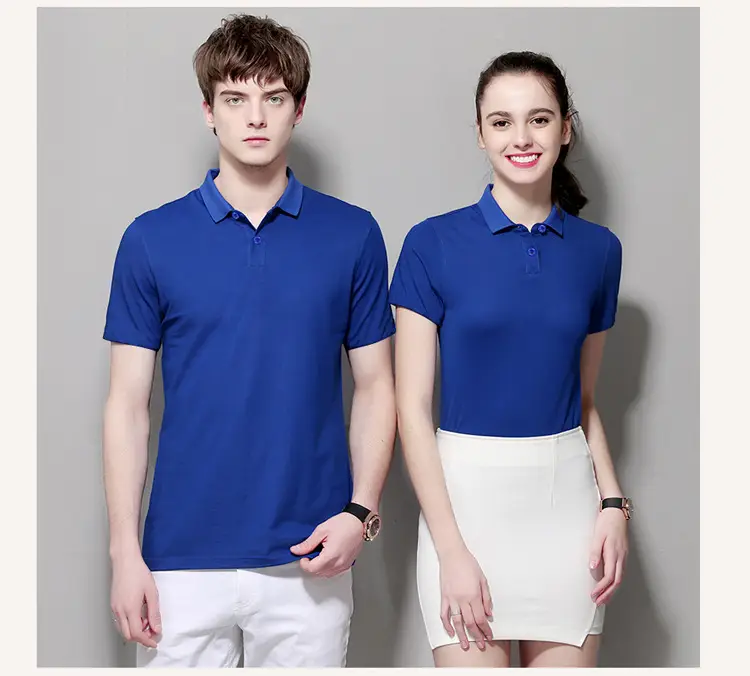 Orange Cotton Polo T-Shirt Short Sleeve Work Class Uniform — feature 9