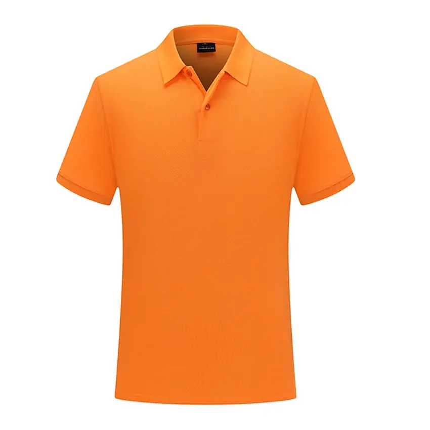 Orange Cotton Polo T-Shirt Short Sleeve Work Class Uniform