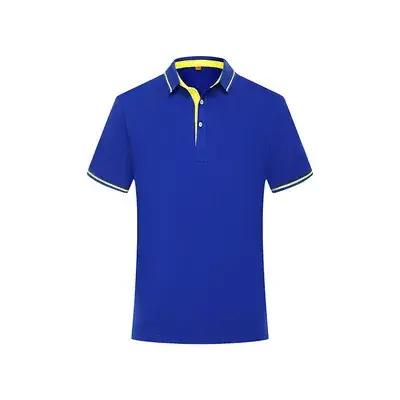 Men Neon Green Polo T-Shirt with White Trim