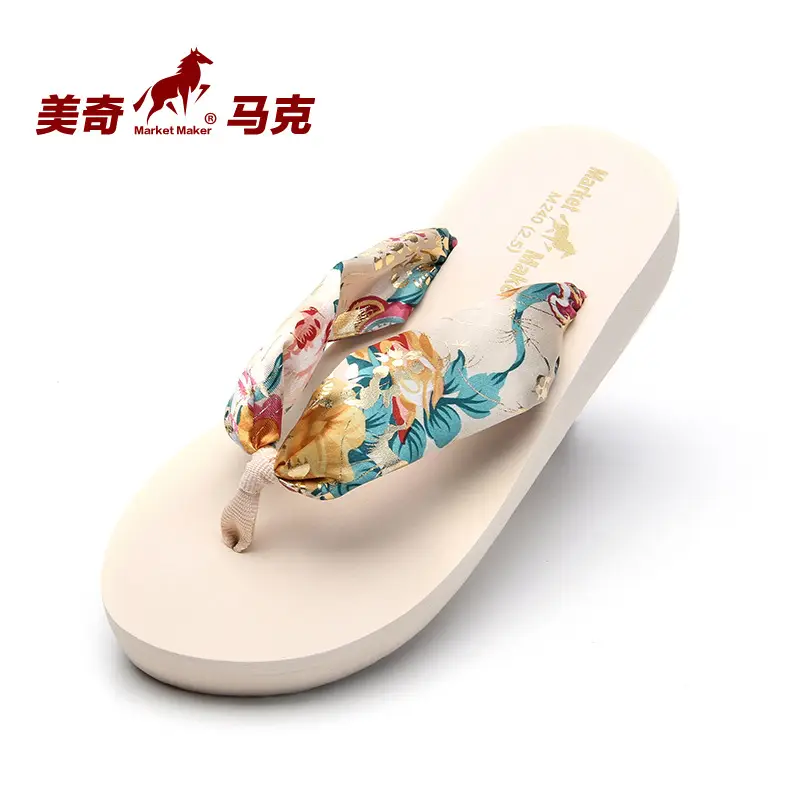 Bohemian Slippers for Women, Summer Outdoor Wear, Mid-Heel Silk Flip-Flops, Casual Non-Slip Beach Sandals, Wear-Resistant - Image 9