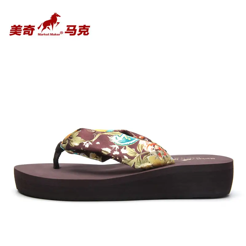 Bohemian Slippers for Women, Summer Outdoor Wear, Mid-Heel Silk Flip-Flops, Casual Non-Slip Beach Sandals, Wear-Resistant - Image 4