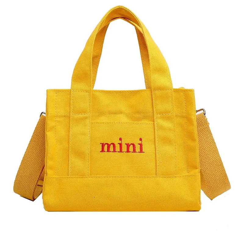 Women's Mini Canvas Shoulder Bag White 2020 - Image 10