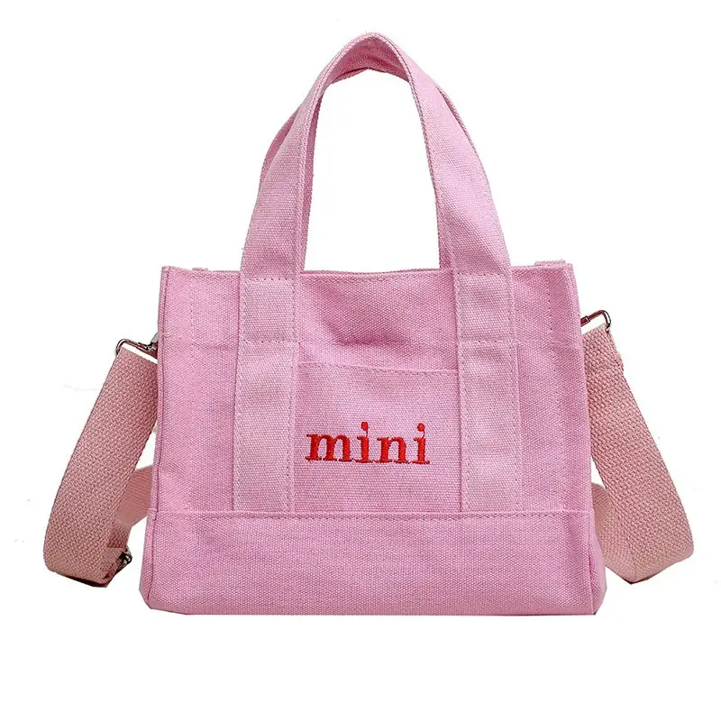 Women's Mini Canvas Shoulder Bag White 2020 - Image 5