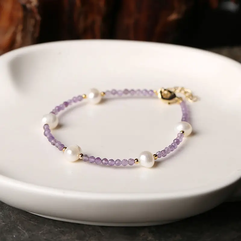 Rainbow Mori Natural Tourmaline Pearl Bracelet - Image 2