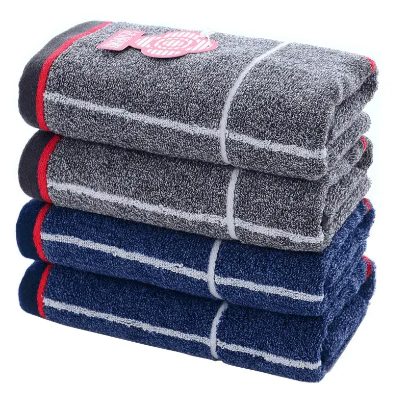 Jielia Towel 6729 Black Red Plaid Household Adult Face Towel Breathable Jacquard Terry Cotton - Image 6
