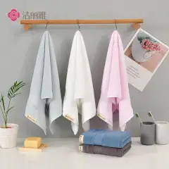 Jielia Towel 6729 Black Red Plaid Household Adult Face Towel Breathable Jacquard Terry Cotton — feature 5
