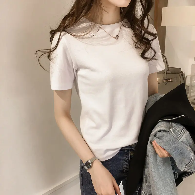 Women's 5-Stroke Crab Ins Loose White T-Shirt Summer 2025 - Image 3