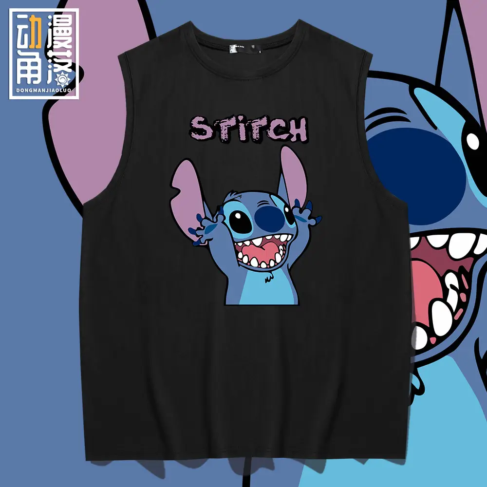Stitch Themed Sleeveless Crewneck Vest for Men Women