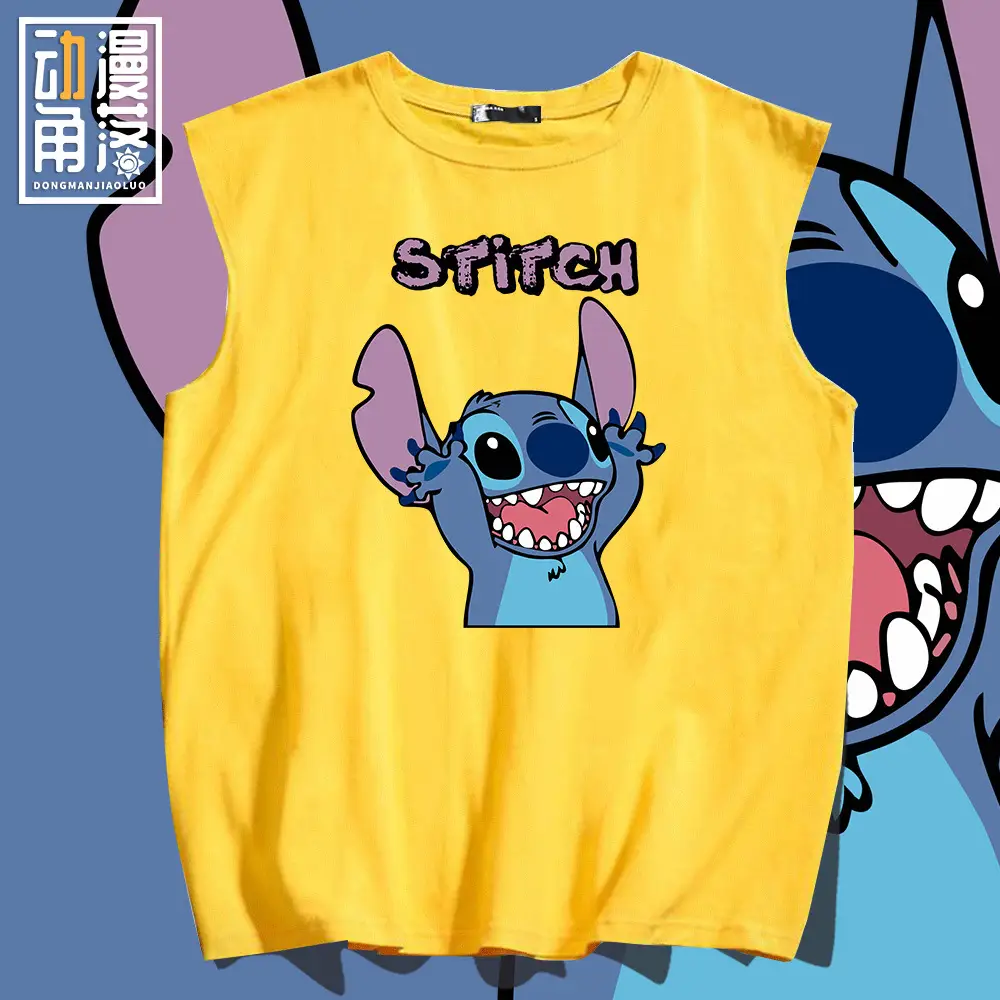 Stitch Themed Sleeveless Crewneck Vest for Men Women